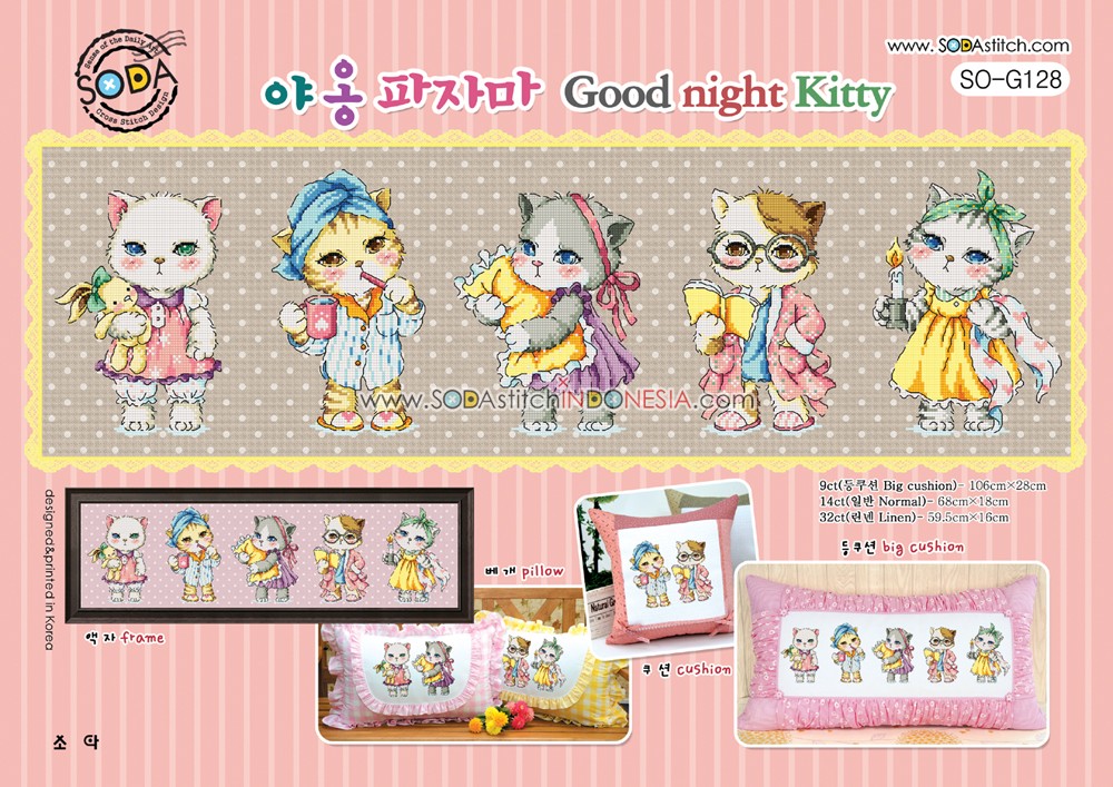 Sodastitch Indonesia PKT-SO-G128 - Paket Sodastitch - Paket Good Night Kitty