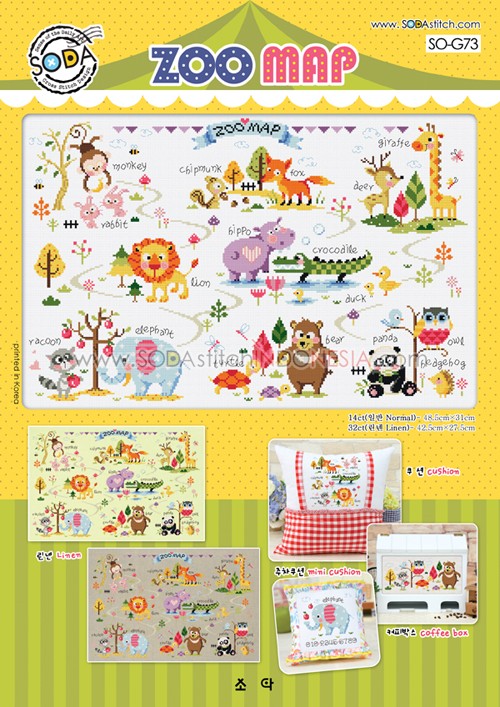 Sodastitch Indonesia PKT-SO-G73 - Paket Sodastitch - Paket Zoo Map