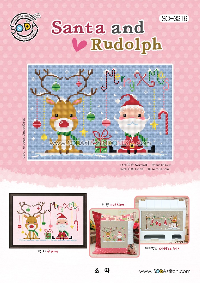Sodastitch Indonesia SO-3216 - Pola Sodastitch - Santa and Rudolph