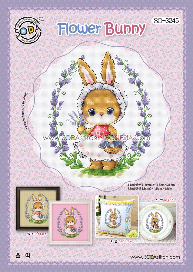 Sodastitch Indonesia SO-3245 - Pola Sodastitch - Flower Bunny