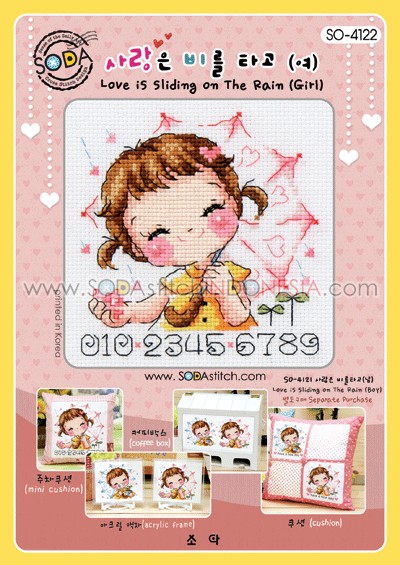 Sodastitch Indonesia SO-4122 - Pola Sodastitch - Love Is Sliding On The Rain (Girl)
