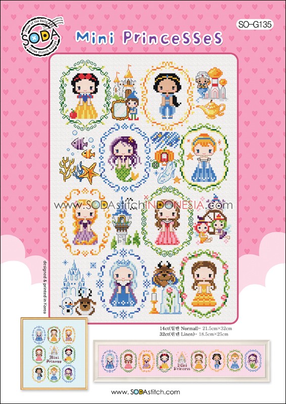 Sodastitch Indonesia SO-G135 - Pola Sodastitch - Mini Princesses