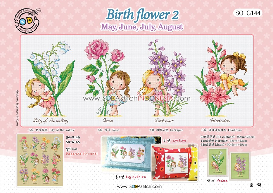 Sodastitch Indonesia SO-G144 - Pola Sodastitch - Birthflower 2