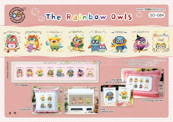 Sodastitch Indonesia SO-G84 - Pola Sodastitch - The Rainbow Owls