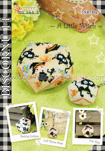 Sodastitch Indonesia SR-P97 - Pola Shiny Room - D.I.Y. Biscornu 14 : A Little Witch